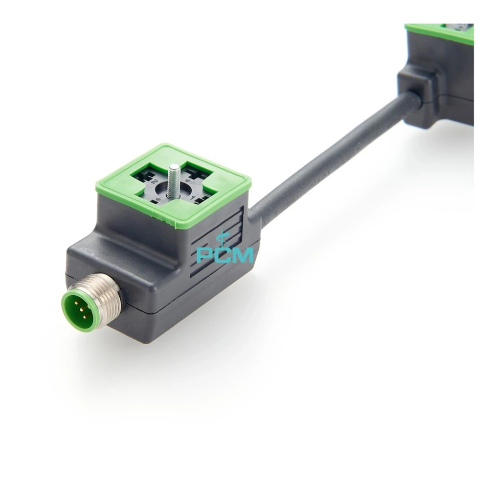 Dual Solenoid Valve Plug DIN 43650 Form A To M8 M12 Cable