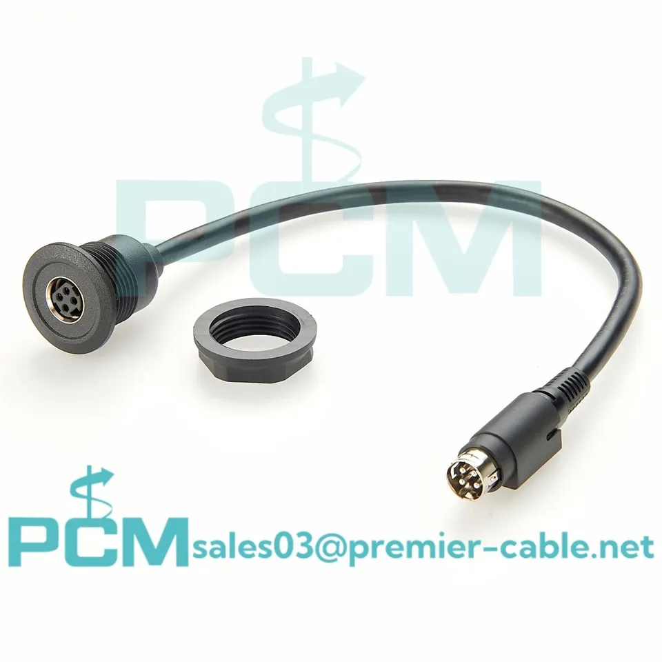 Conector circular de alimentare cu 4 poziții, montat pe panou, mufă, mufă