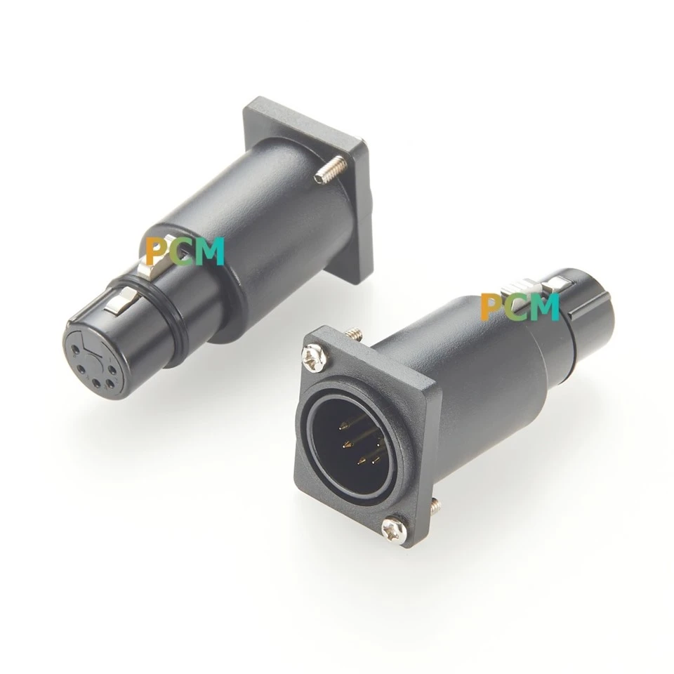 Panel Mount 5 Pin XLR Male To Female Coupler