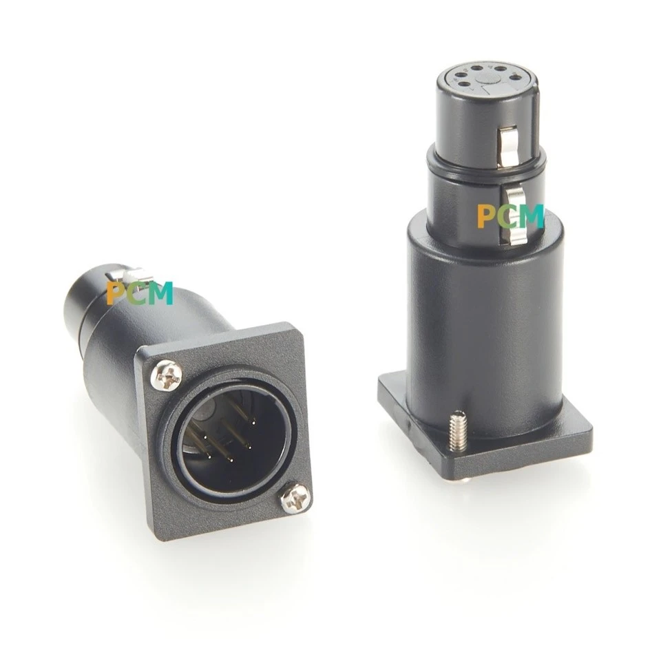 Panel Mount 5 Pin XLR Male To Female Coupler factory
