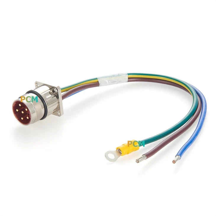 Panel Mount M23 Male Straight Thread Connector For Servo Motors