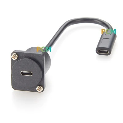 D tip USB3.1 Tip C Panou C montare dublă trecere de sex feminin la cablu feminin