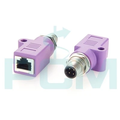 M12 D Cod 4 Pin masculin la RJ45 conector drept feminin