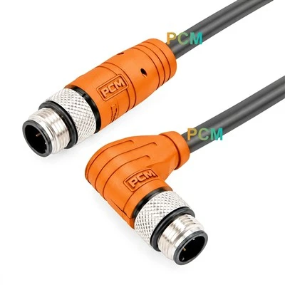 Cablu Ethernet cu unghi drept M12 D cod tată la RJ45 tată