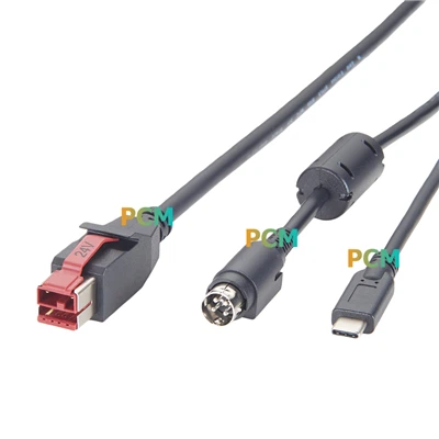 Alimentat USB la USB-C și cablu de alimentare Hosiden 4Pin 24V