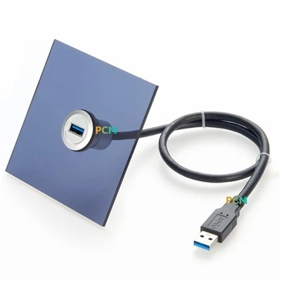 Cablu USB tip-A de tip masculin la mamă pentru montare pe panou