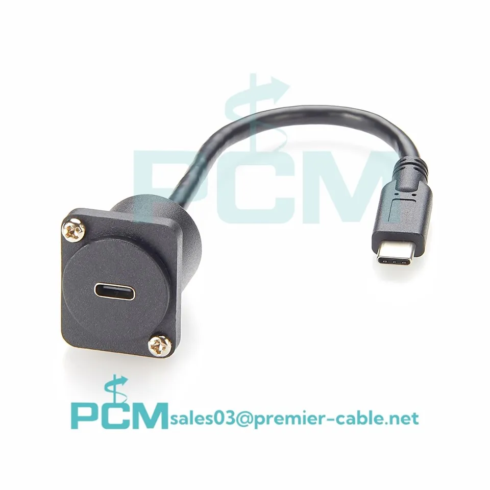 USB 3.1 Cablu de tip C Masculin Mascul la Femei Extensie Date Extension D-Type Panel Mont